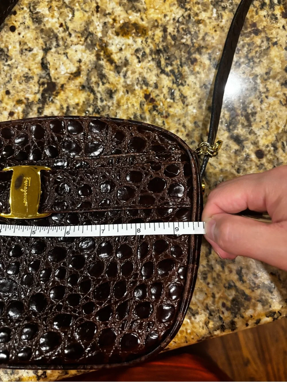 Salvatore Ferragamo crossbody croc leather - Picture 13 of 15